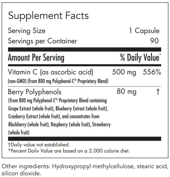 Allergy Research Group Polyphenol-C 500 Ingredients