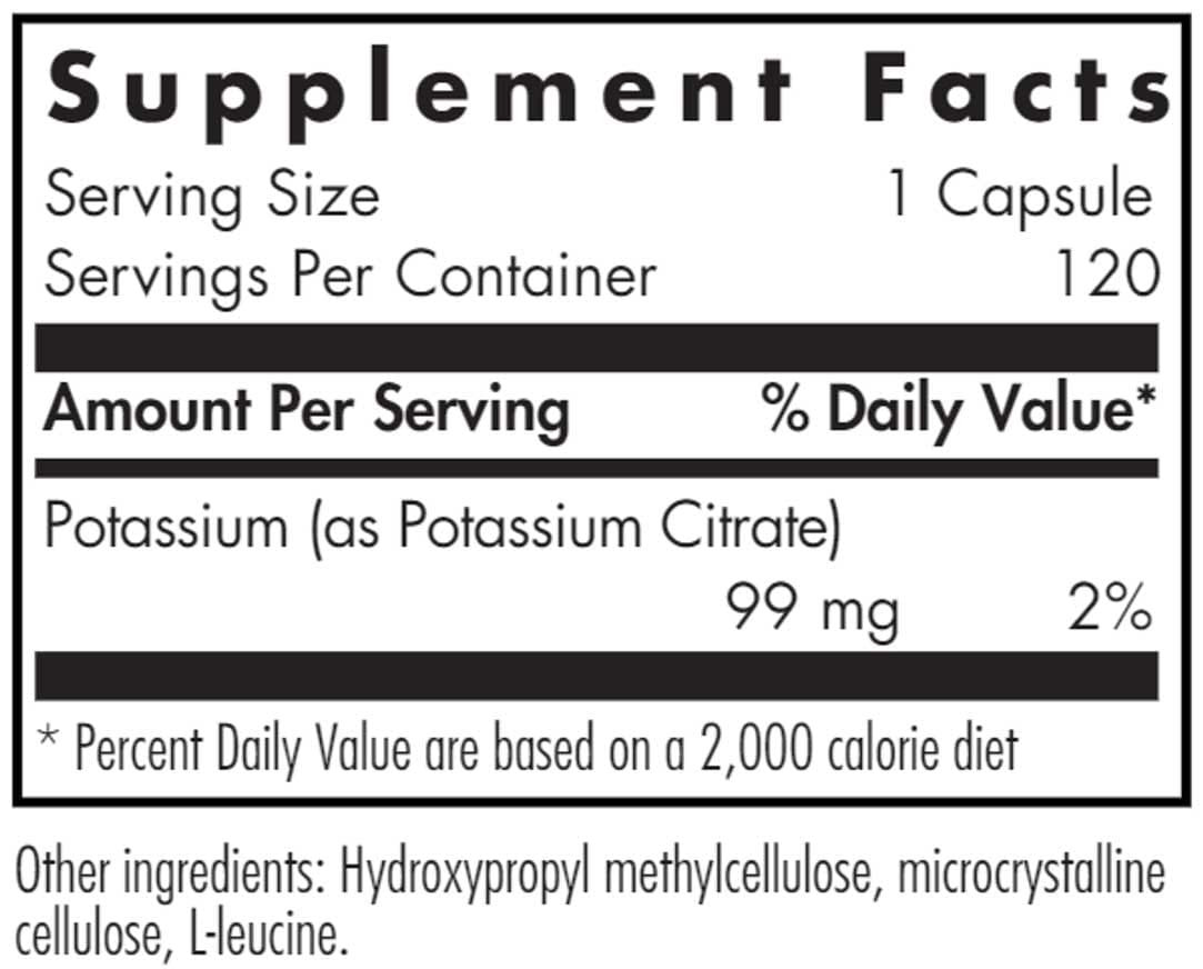 Allergy Research Group Potassium Citrate Ingredients