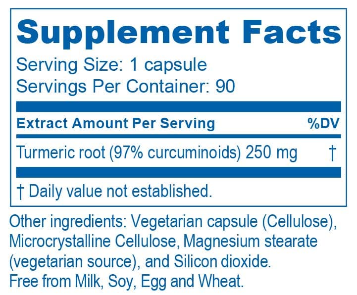 Ayush Herbs Curcumin 97% Ingredients