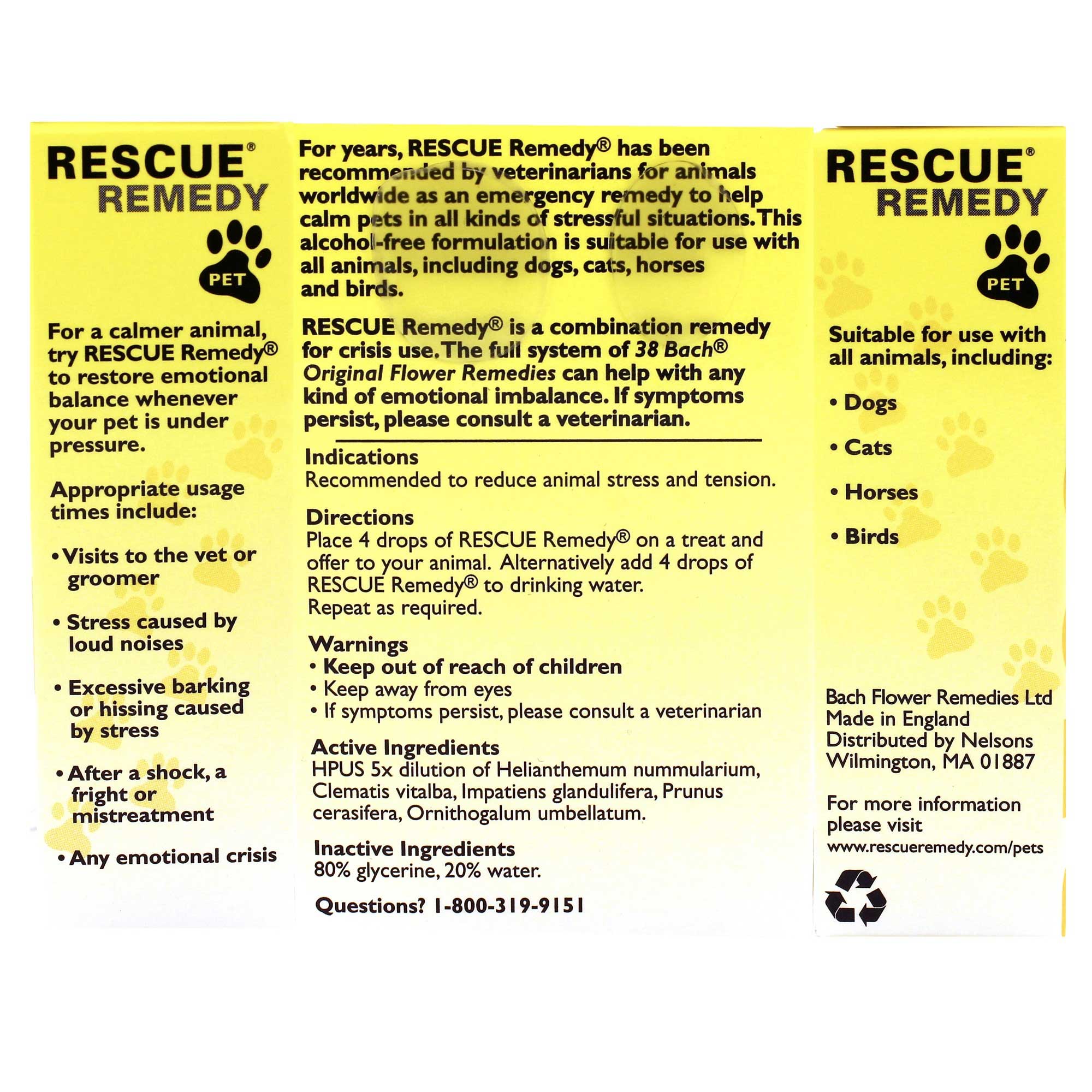 Bach Flower Remedies Rescue Remedy Pet
