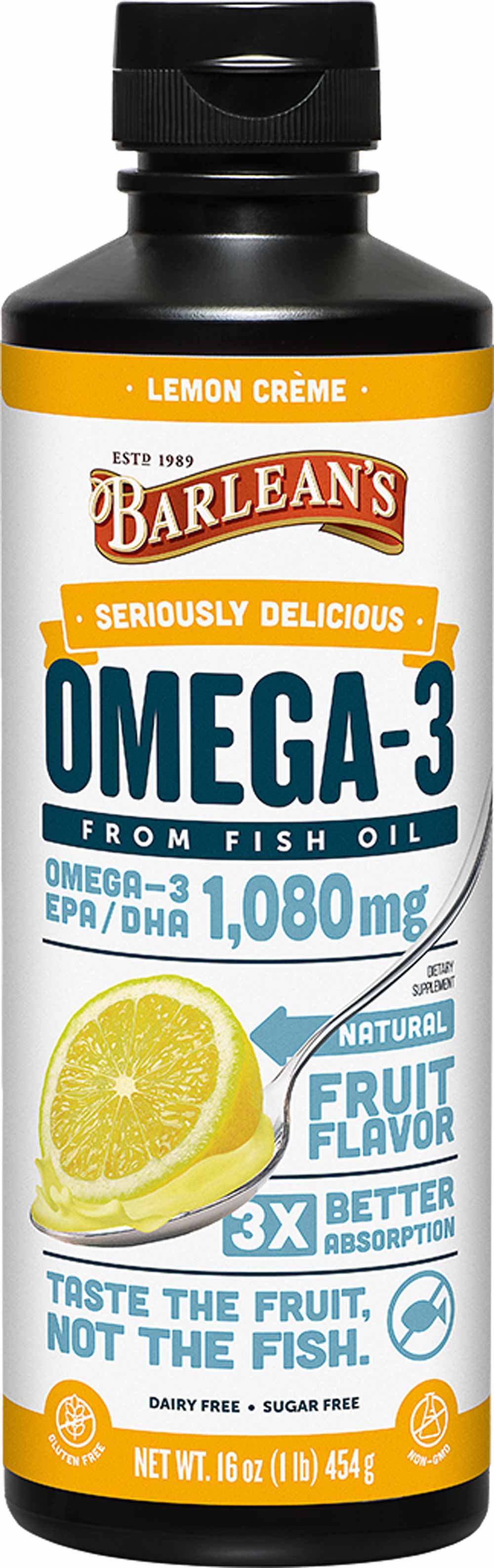 Barlean's Organic Oils Seriously Delicious™ Omega-3 Fish Oil Lemon Creme