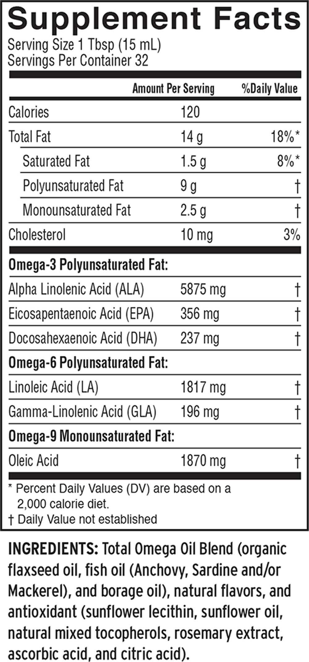 Barlean's Organic Oils Total Omega® 3-6-9 Lemonade