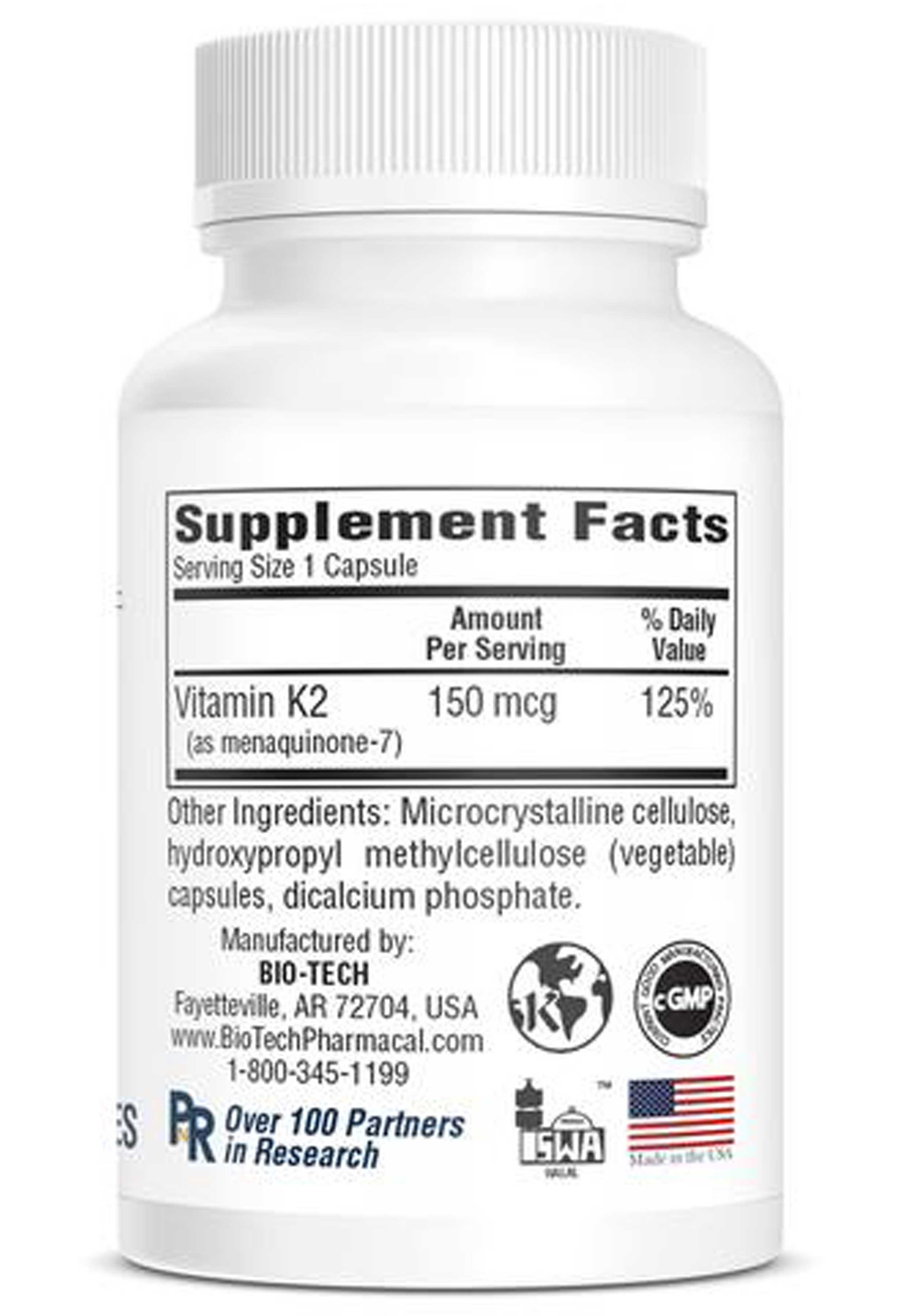 Bio-Tech Pharmacal MK-7 (Vitamin K2) Ingredients
