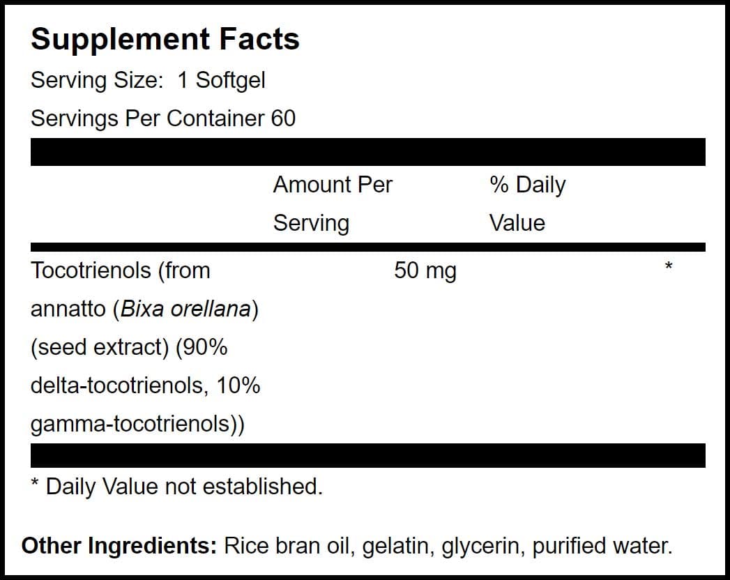 BioGenesis Tocotrienol 50 Ingredients