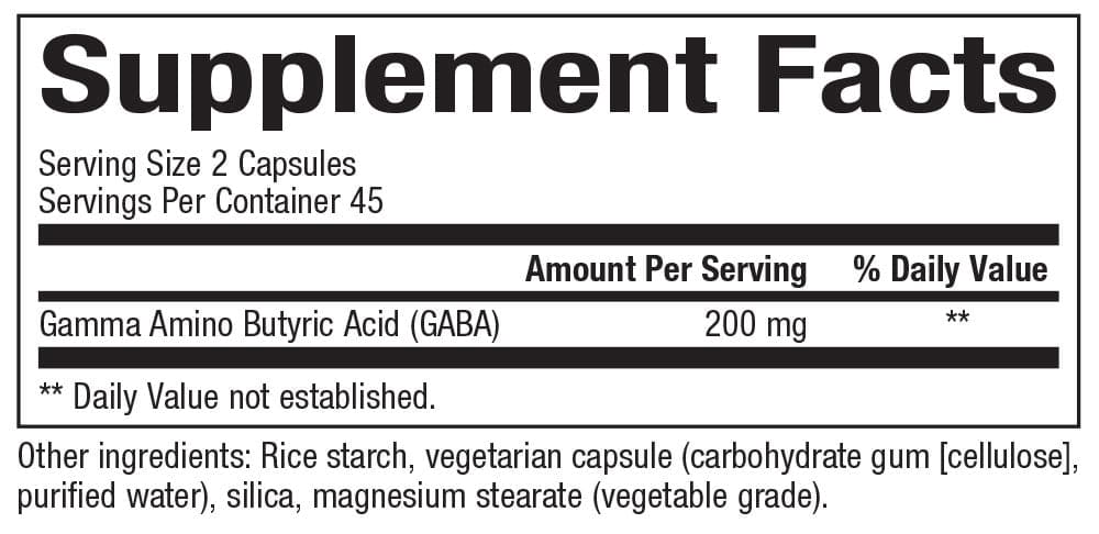 Bioclinic Naturals GABA-Pro Calming Effect Ingredients 