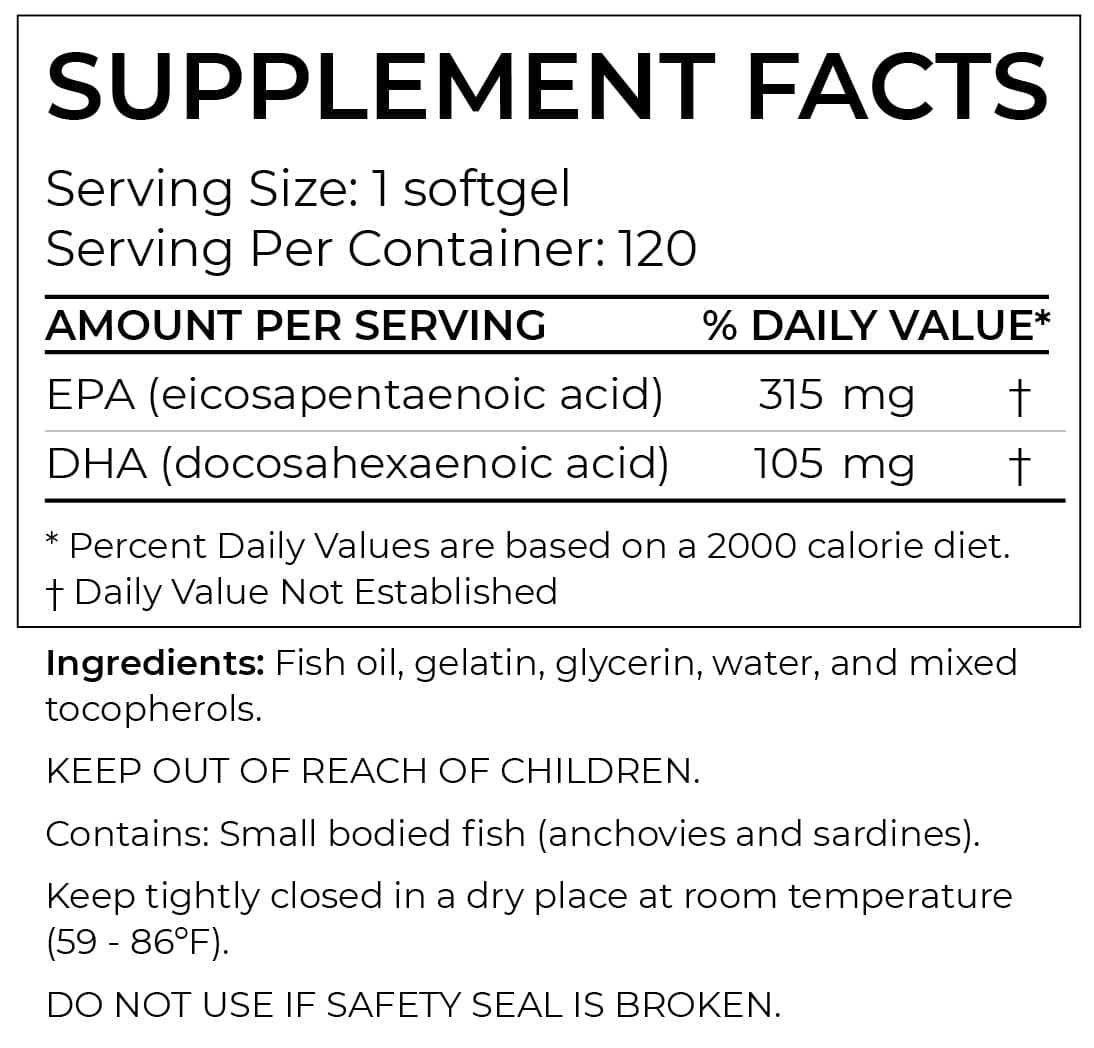 BodyBio Fish Oil Ingredients