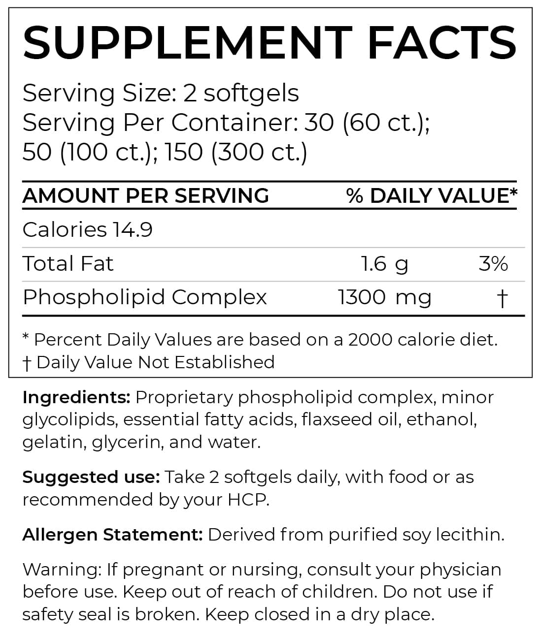 BodyBio PC (Phosphatidylcholine) Ingredients