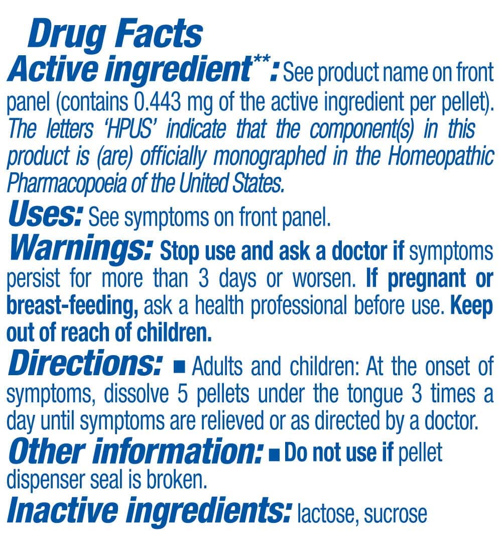 Boiron Homeopathics Arsenicum album Ingredients