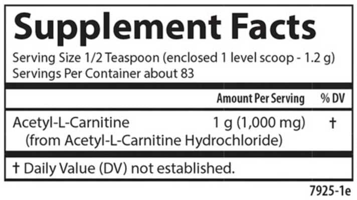 Carlson Labs Acetyl L-Carnitine Powder Ingredients 