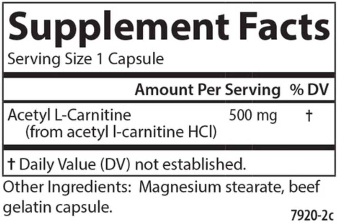Carlson Labs Acetyl L-Carnitine Ingredients