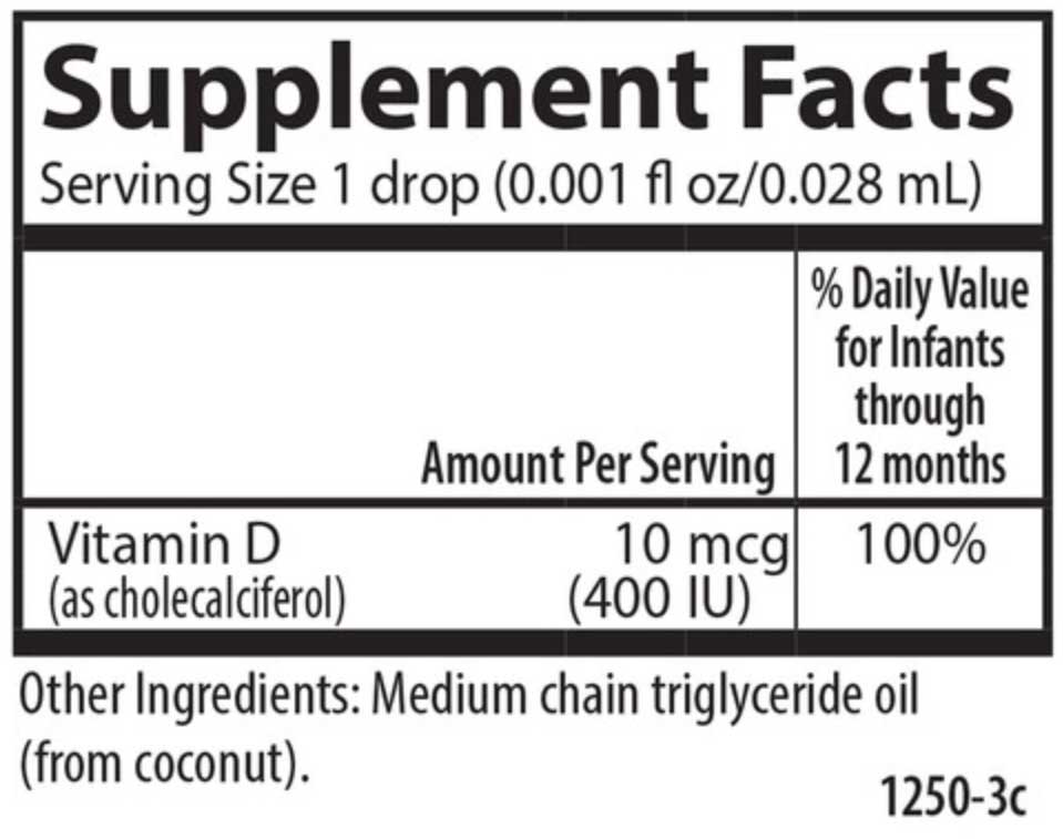Carlson Labs Baby's Super Daily D3 400 IU Ingredients 