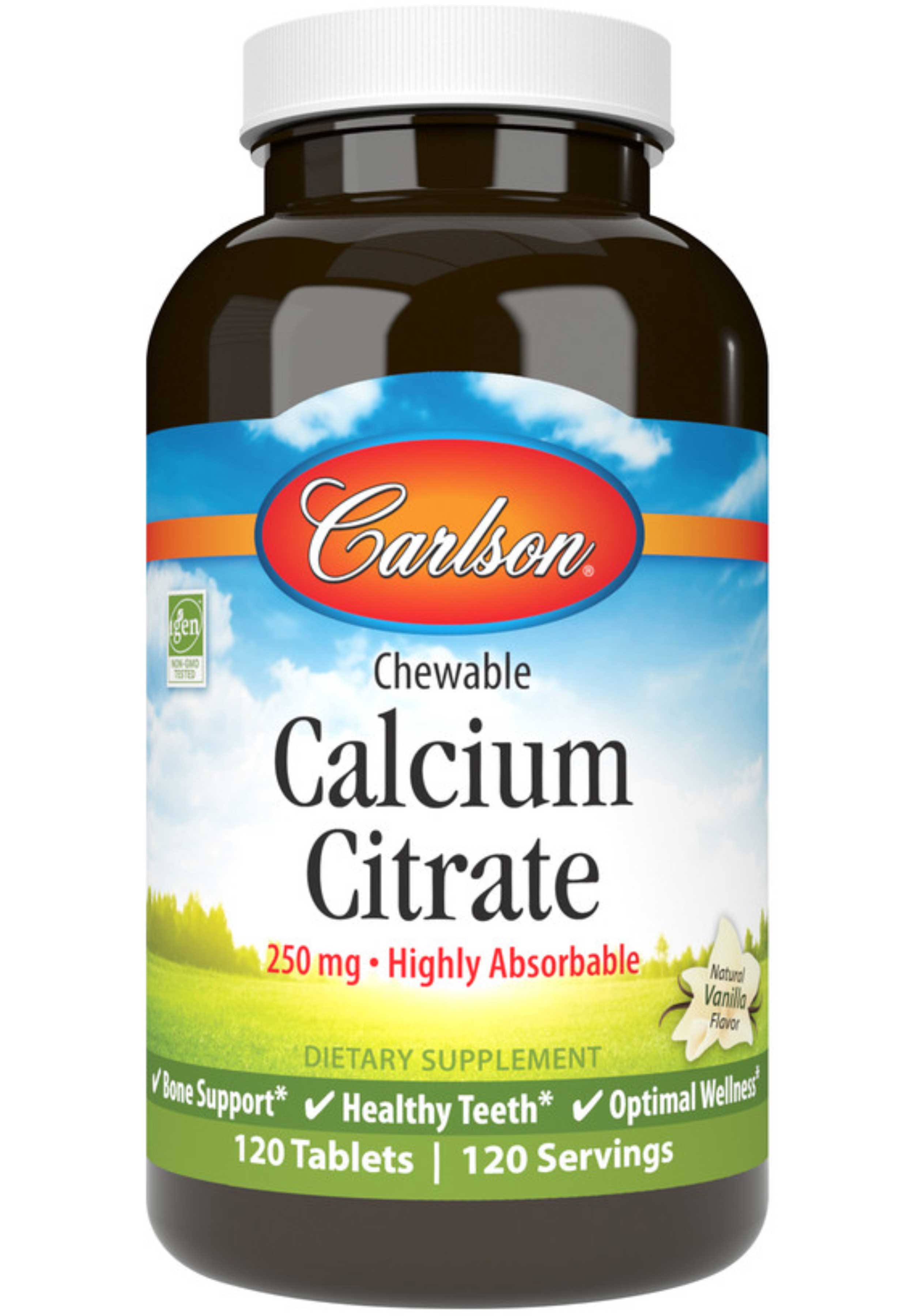 Carlson Labs Chewable Calcium Citrate 250 mg