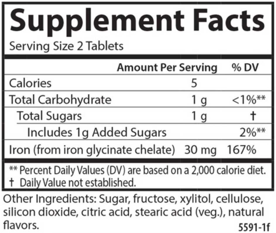 Carlson Labs Chewable Iron 30 mg Ingredients