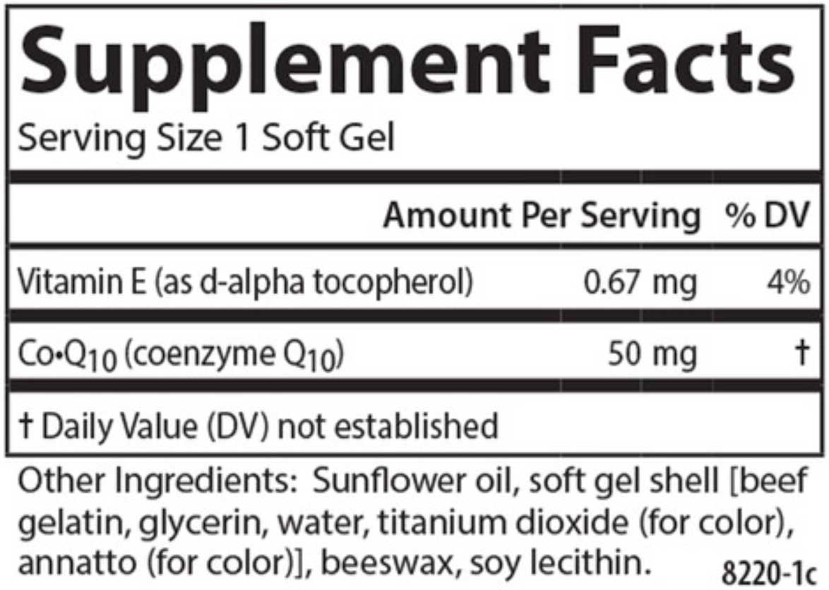 Carlson Labs Co-Q10 50 mg Ingredients