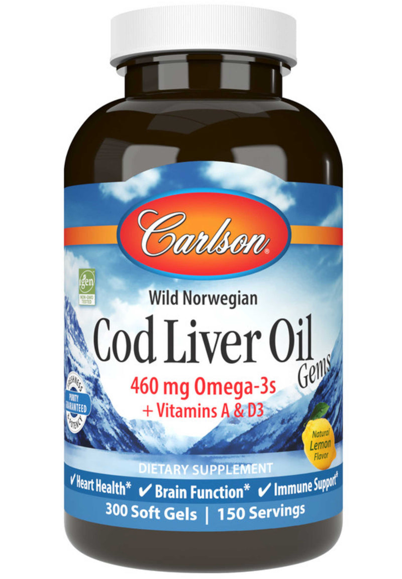 Carlson Labs Cod Liver Oil Gems™, Lightly Lemon