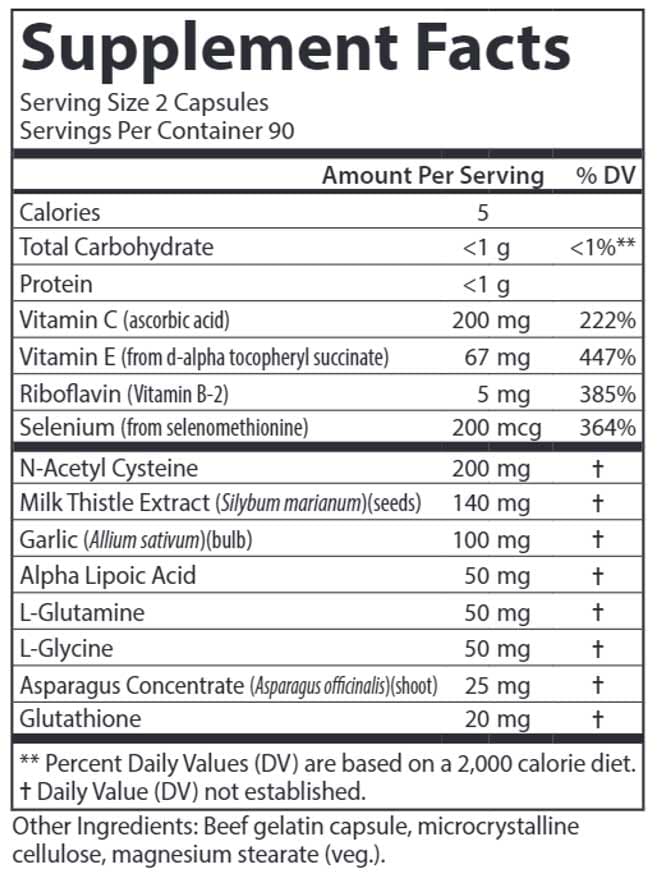 Carlson Labs Glutathione Booster® Ingredients 