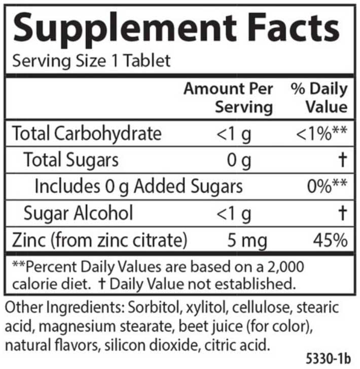 Carlson Labs Kid's Chewable Zinc 5 mg Ingredients