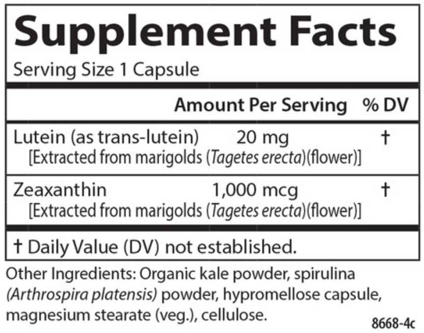 Carlson Labs Lutein & Greens 20 mg Ingredients