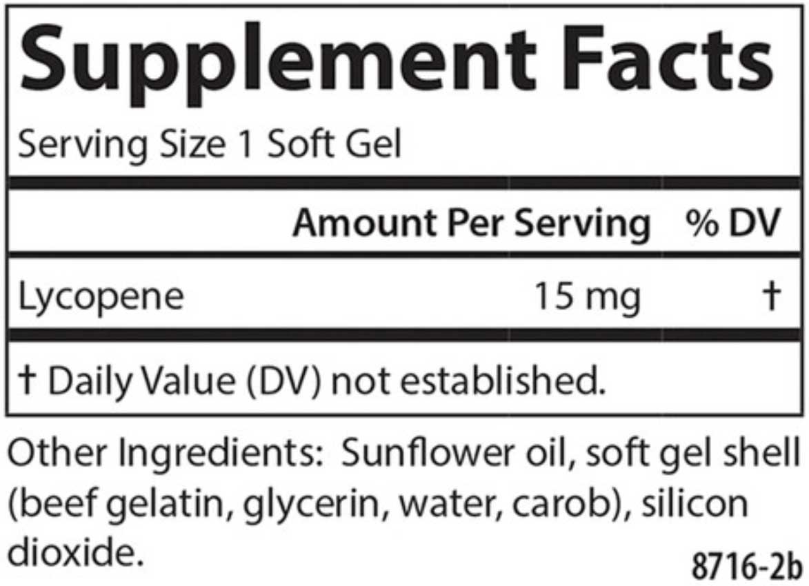 Carlson Labs Tomato-Free Lycopene 15 mg Ingredients