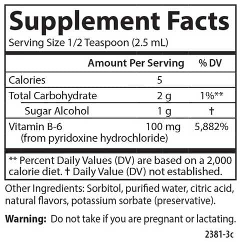 Carlson Labs B-6 Liquid Pyridoxine Ingredients 