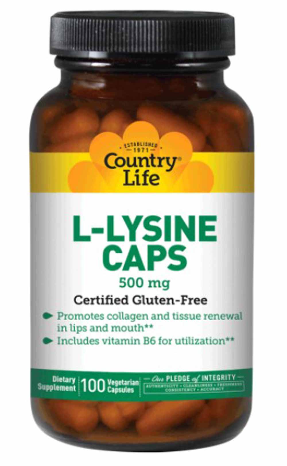 Country Life L-Lysine Caps 500 mg With B-6