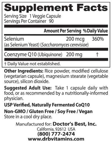 Doctor's Best CoQ10 Plus Selenium Yeast