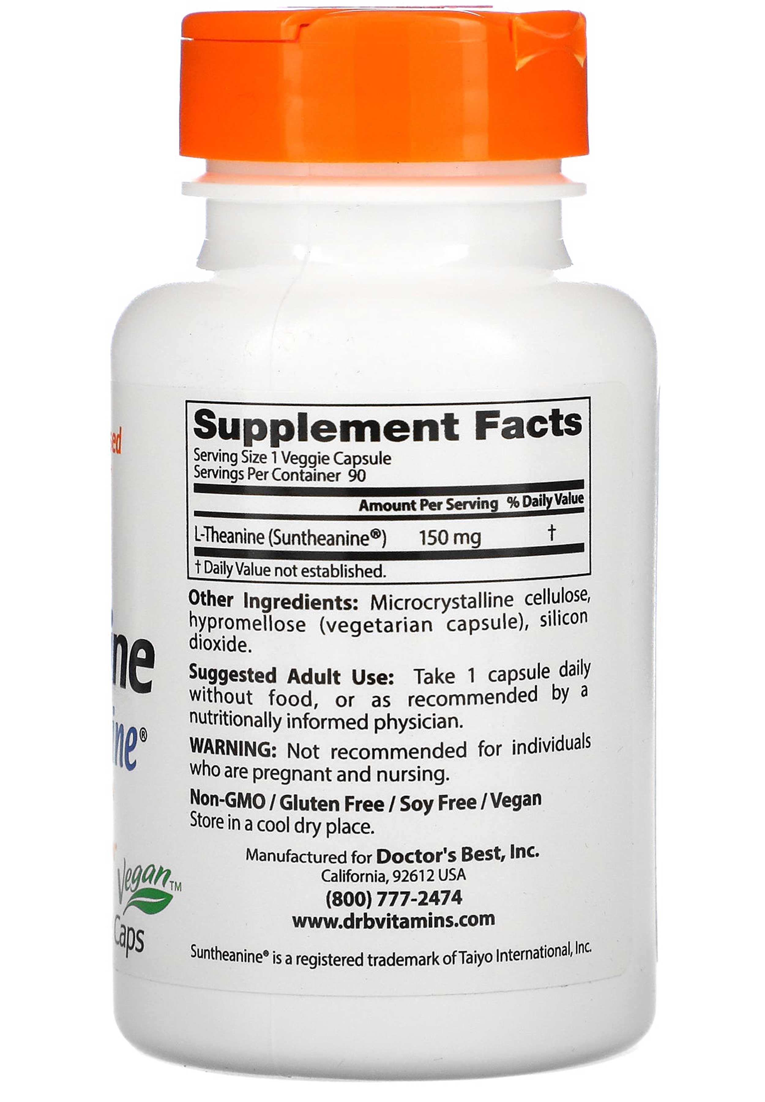 Doctor's Best L-Theanine with Suntheanine 150 mg Ingredients