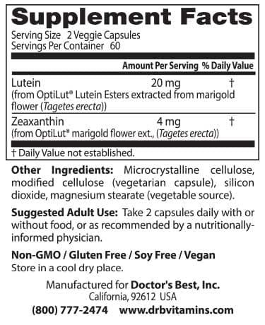 Doctor's Best Lutein with OptiLut