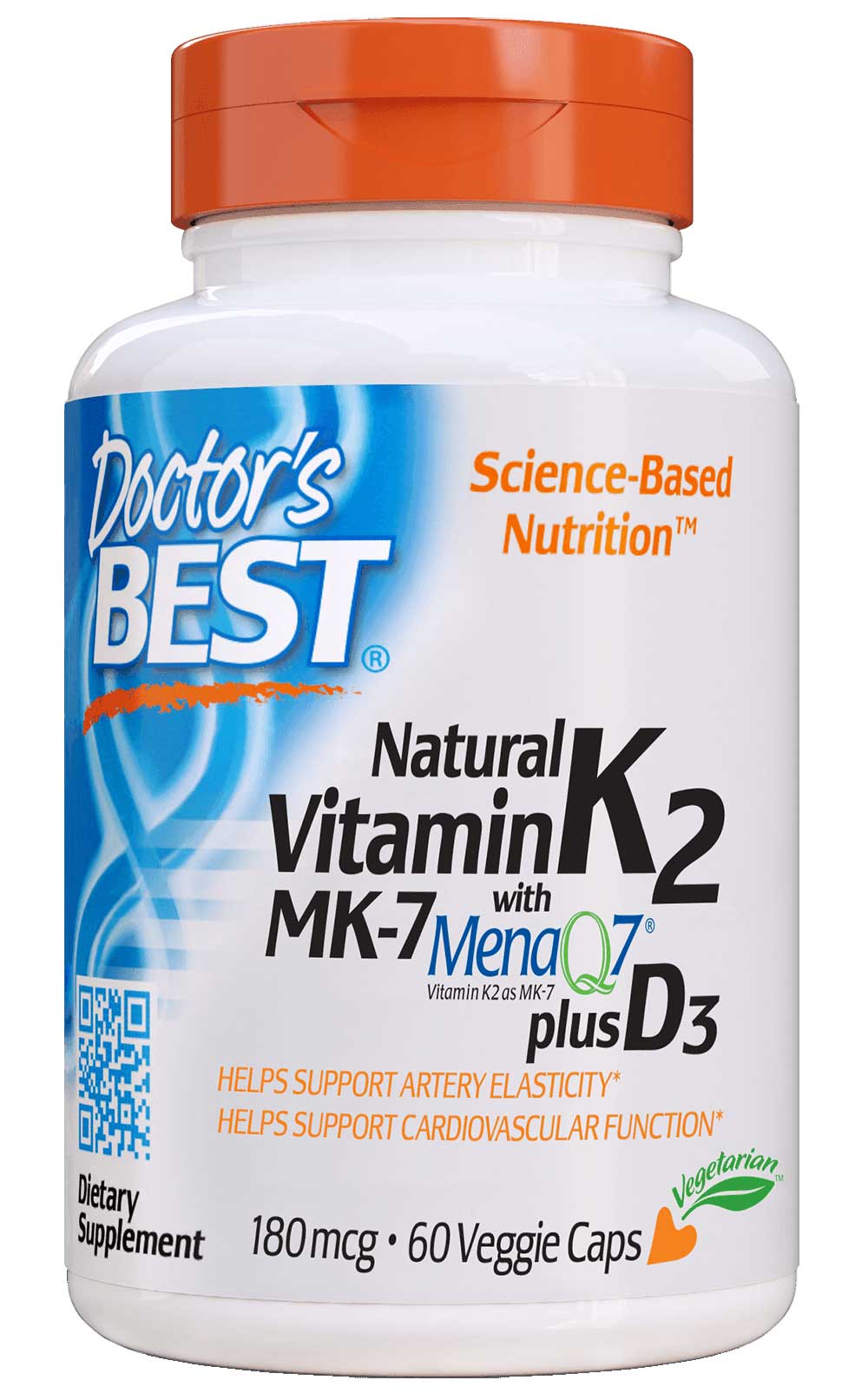 Doctor's Best Natural Vitamin K2 with MK-7 MenaQ7 plus D3 180mcg