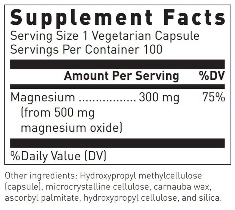 Douglas Laboratories Magnesium Oxide Ingredients