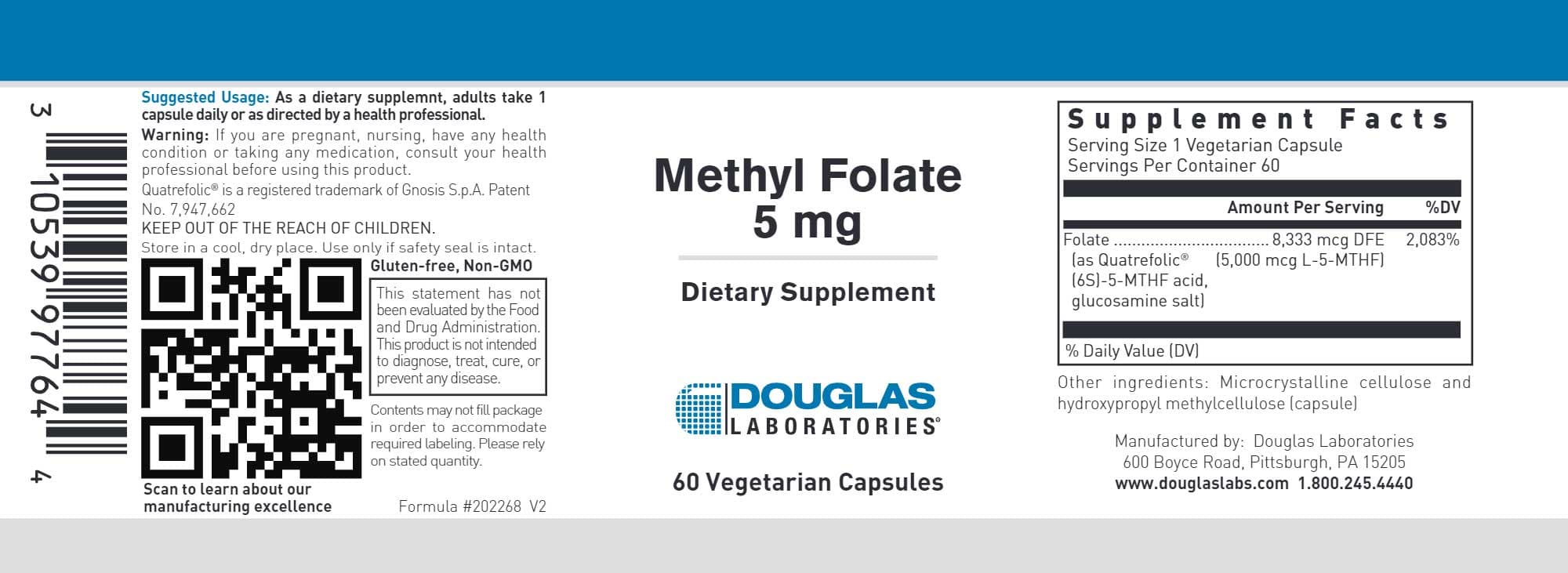 Douglas Laboratories Methyl Folate 5mg label