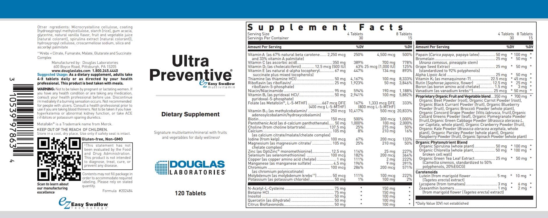 Douglas Laboratories Ultra Preventive -EZ Swallow Label