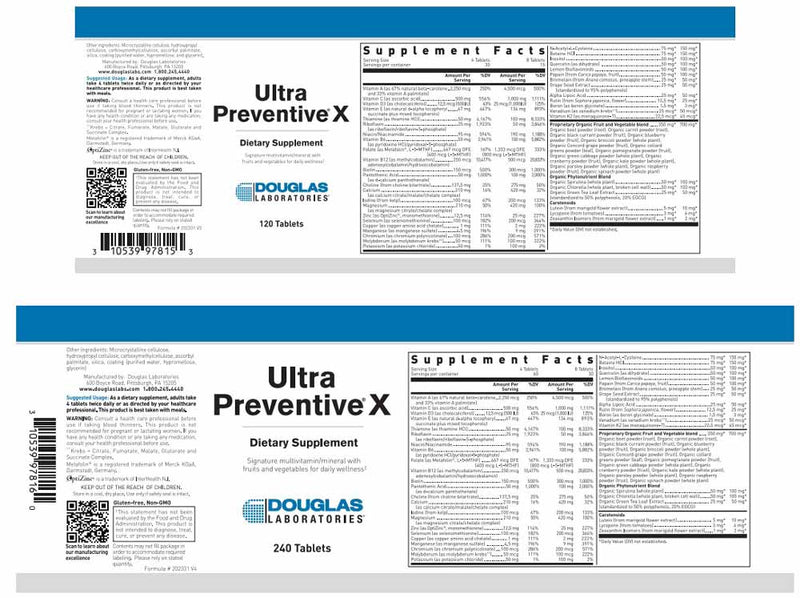 Douglas Laboratories Ultra Preventive X Label