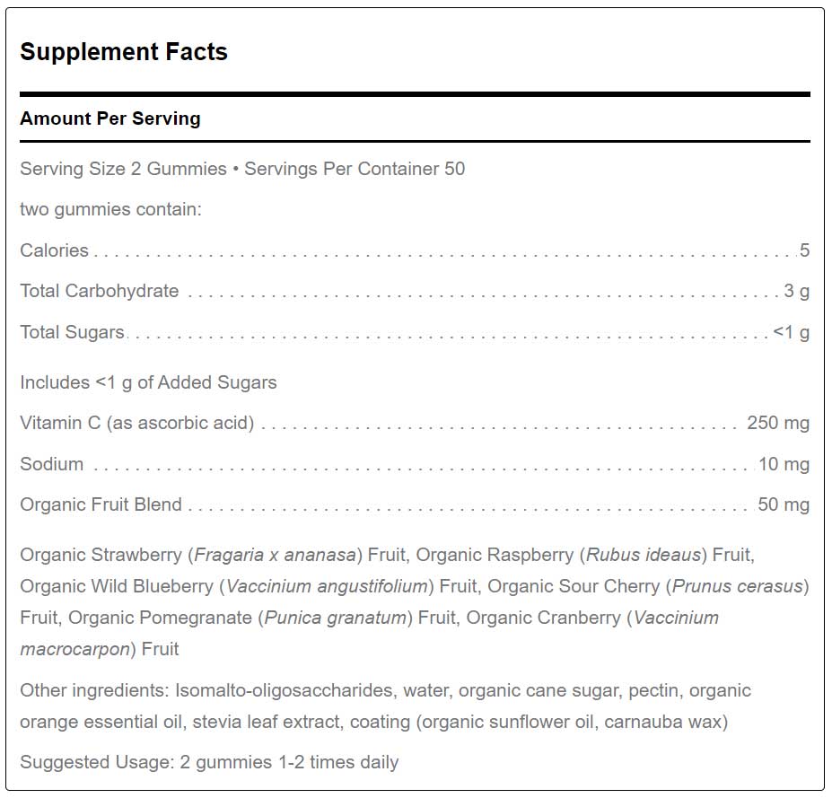 Douglas Laboratories Vitamin C Gummy Ingredients