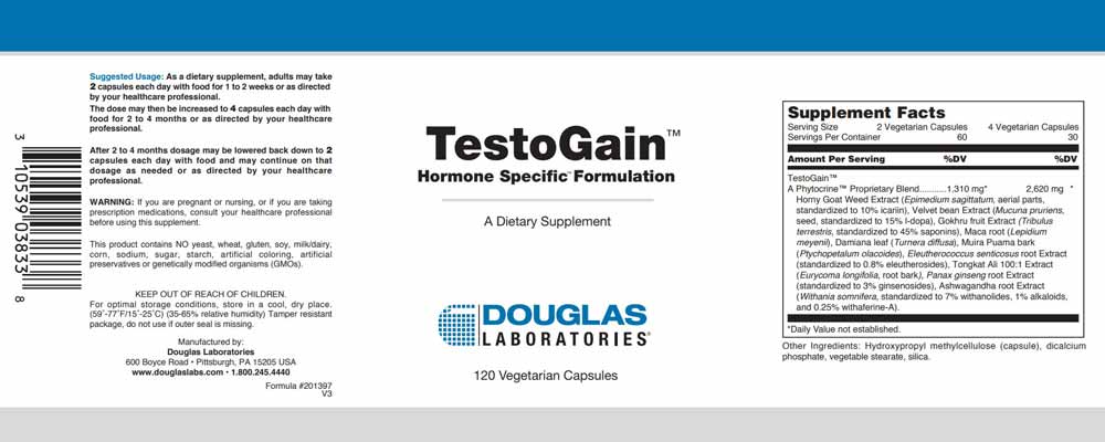 Douglas Laboratories TestoGain Label
