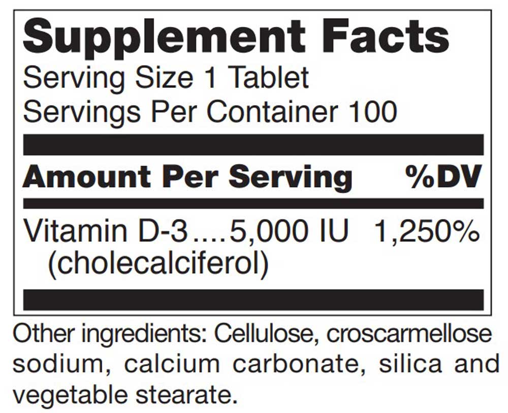 Douglas Laboratories Vitamin D (5,000 I.U.) Ingredients 