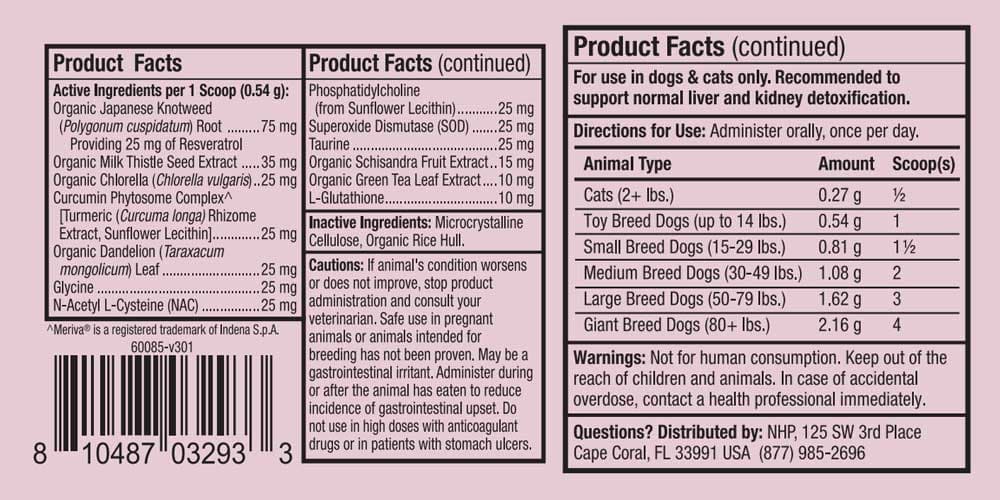 Dr. Mercola Bark and Whiskers Detox Support (Formerly Liver and Kidney Support for Pets) Ingredients 