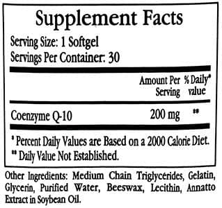 Ecological Formulas/Cardiovascular Research Co-Enzyme Q10 200 mg Ingredients