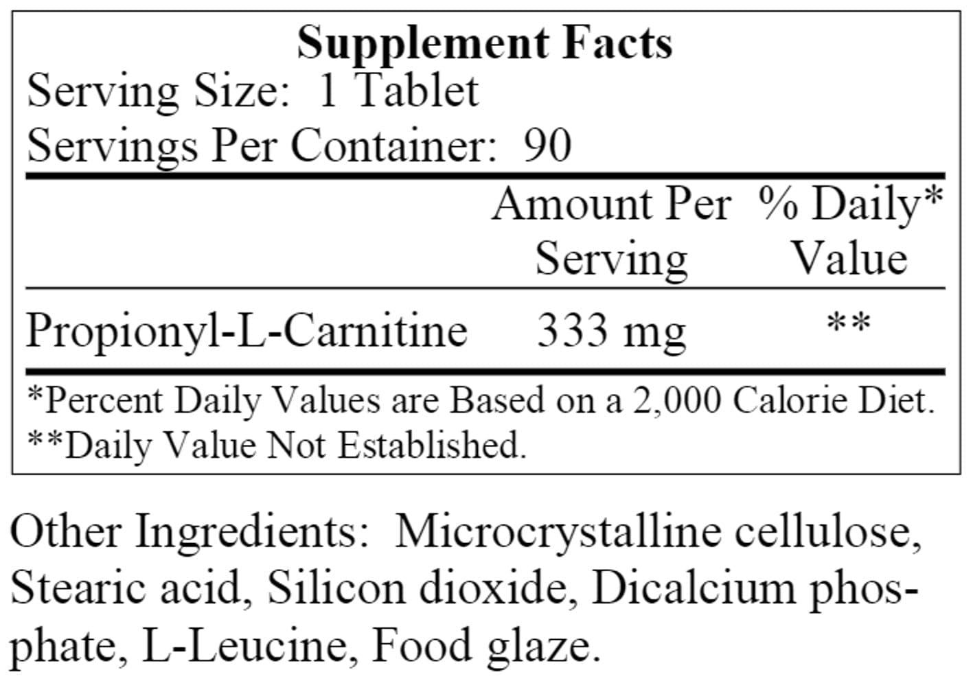 Ecological Formulas/Cardiovascular Research Cohealon (Propionyl-L-Cartinine HCl) Ingredients