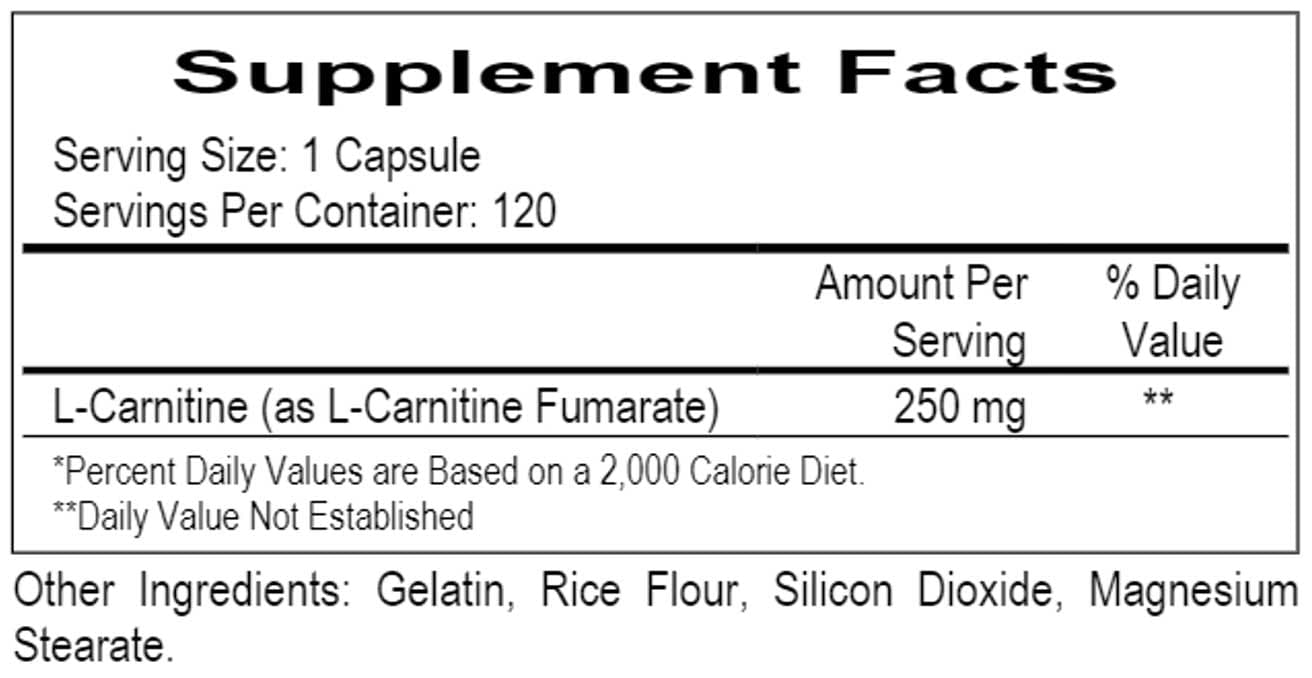 Ecological Formulas/Cardiovascular Research L-Carnitine Ingredients 