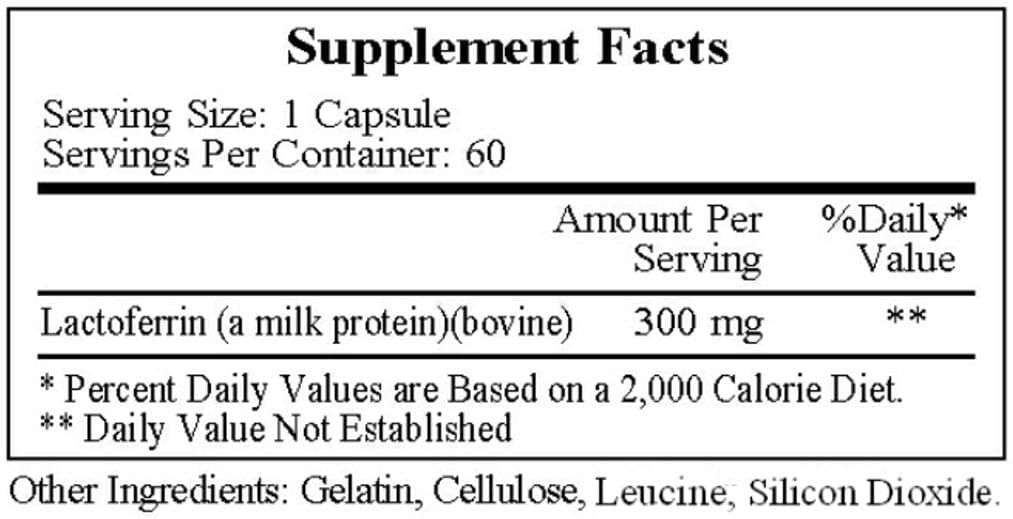 Ecological Formulas/Cardiovascular Research Lactoferrin 300mg Ingredients 