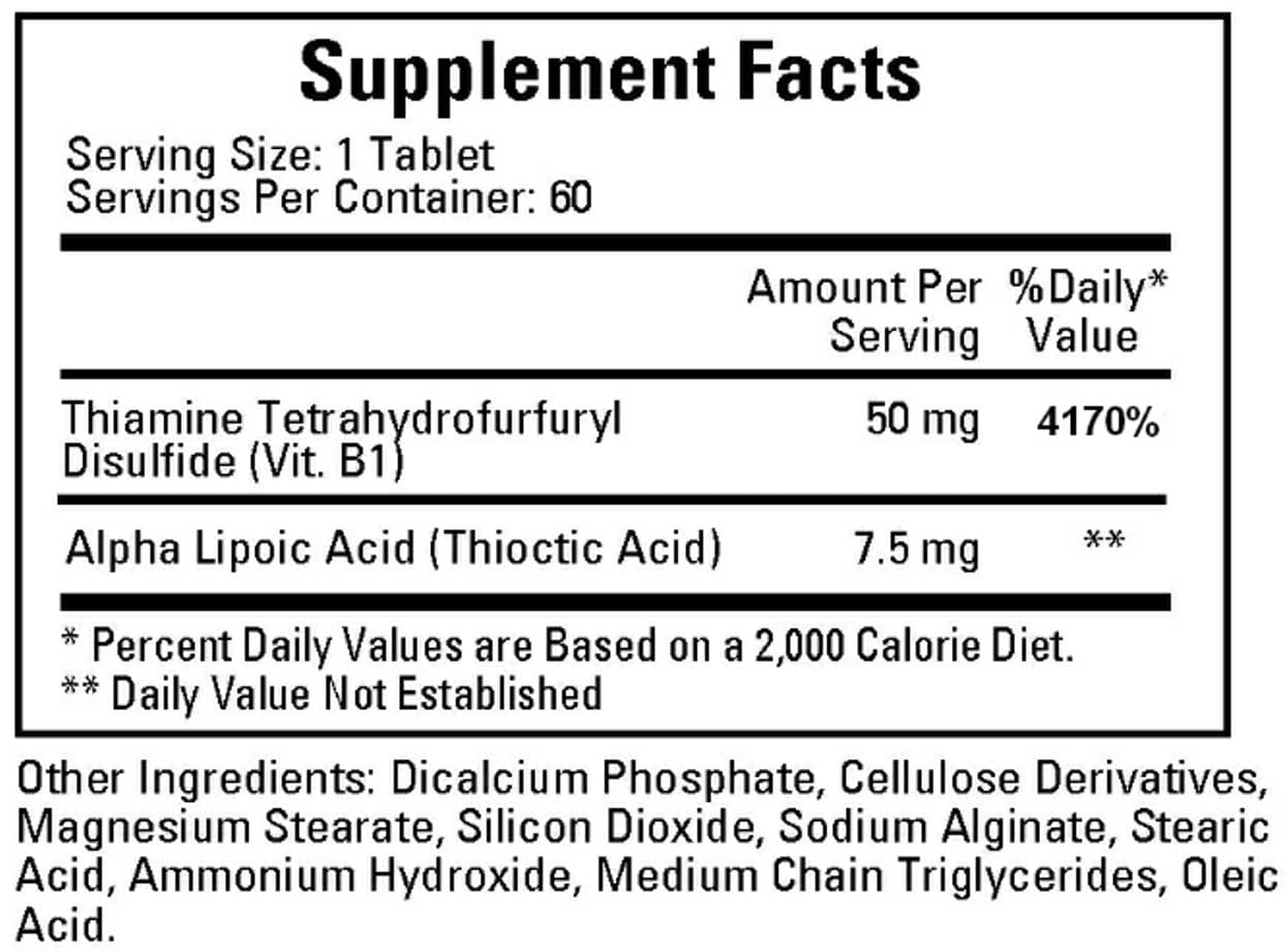 Ecological Formulas/Cardiovascular Research Lipothiamine Ingredients
