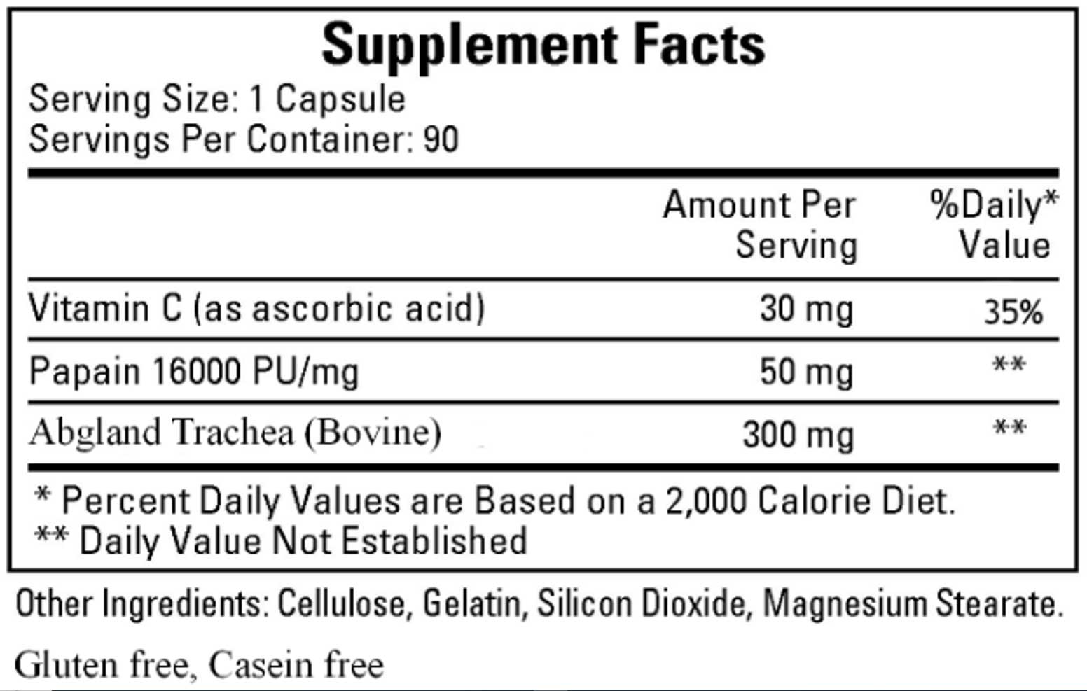 Ecological Formulas/Cardiovascular Research Mucopolysaccharide Concentrate Ingredients