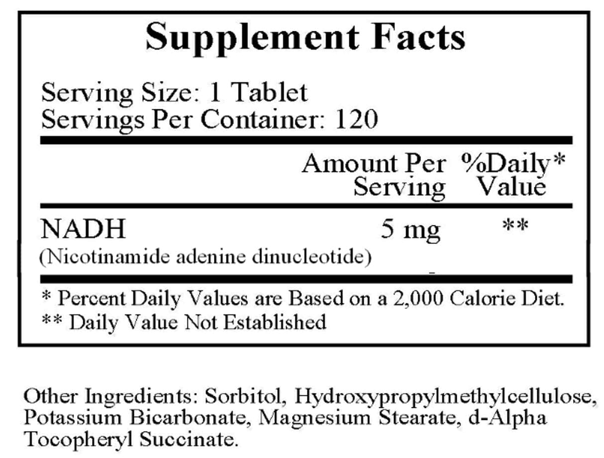 Ecological Formulas/Cardiovascular Research NADH 5 mg Ingredients 