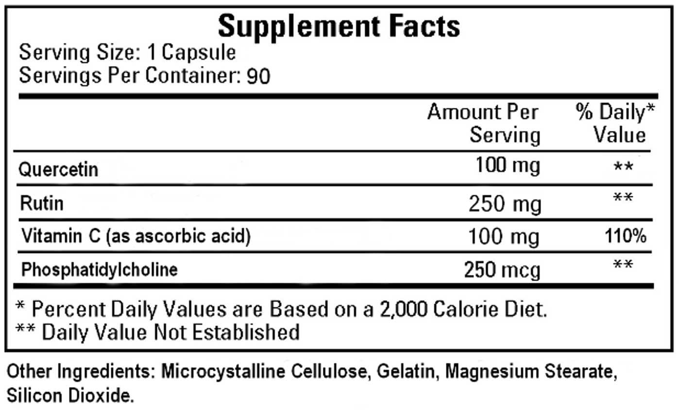 Ecological Formulas/Cardiovascular Research Quercetin-C Ingredients 
