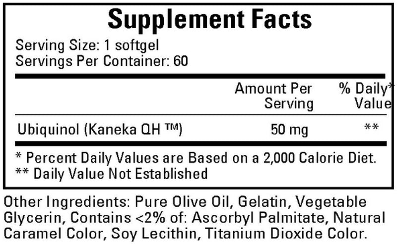 Ecological Formulas/Cardiovascular Research Ubiquinol 50mg Ingredients