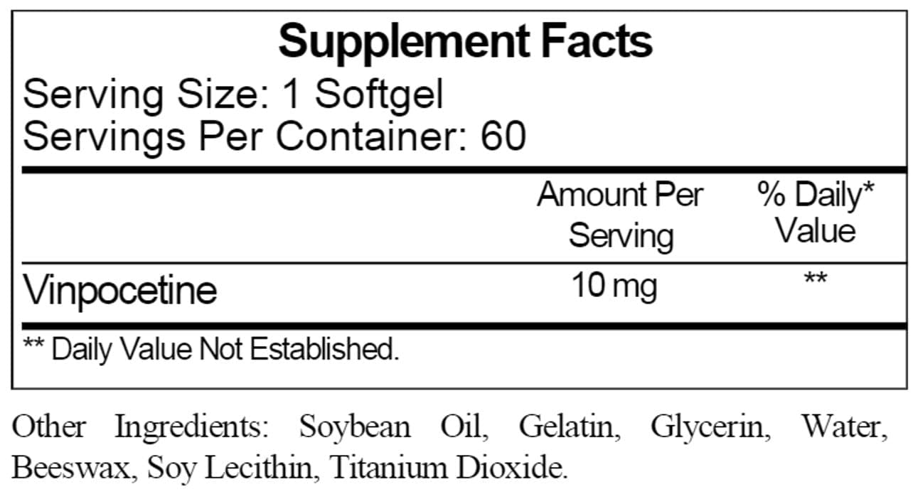 Ecological Formulas/Cardiovascular Research Vinpocetine 10mg Ingredients