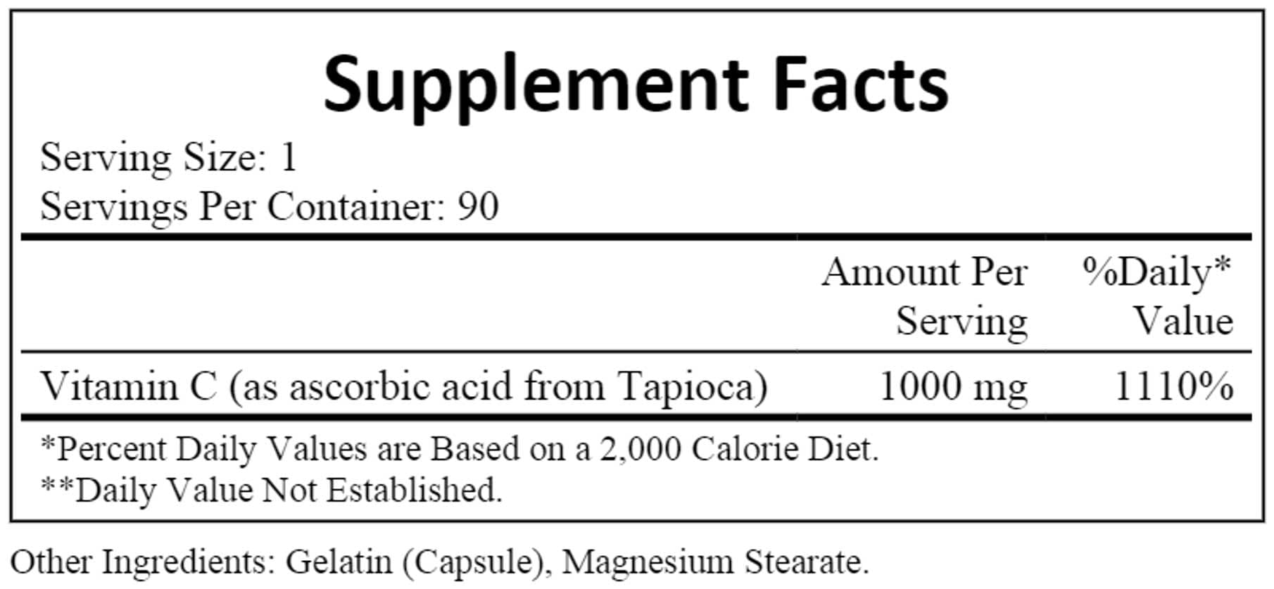 Ecological Formulas/Cardiovascular Research Vitamin C-1000 from Tapioca Ingredients