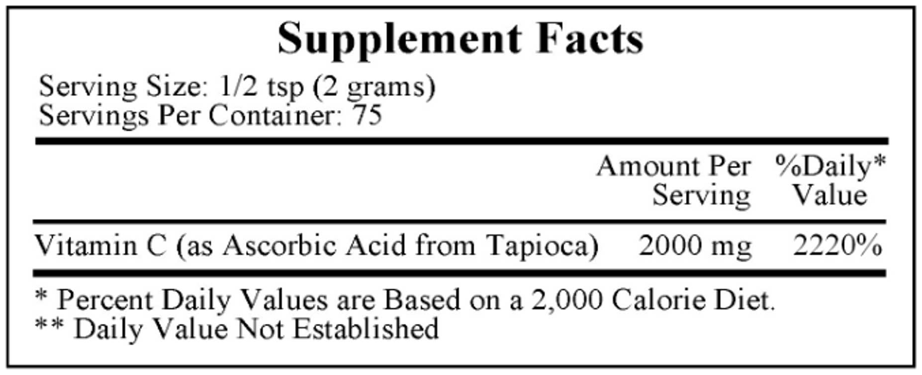 Ecological Formulas/Cardiovascular Research Vitamin C from Tapioca Ingredients