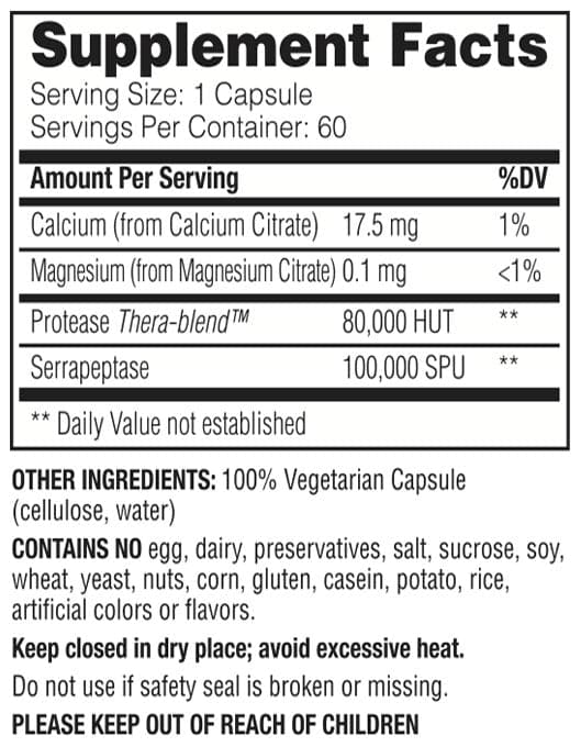 Enzymedica SerraGold Ingredients 